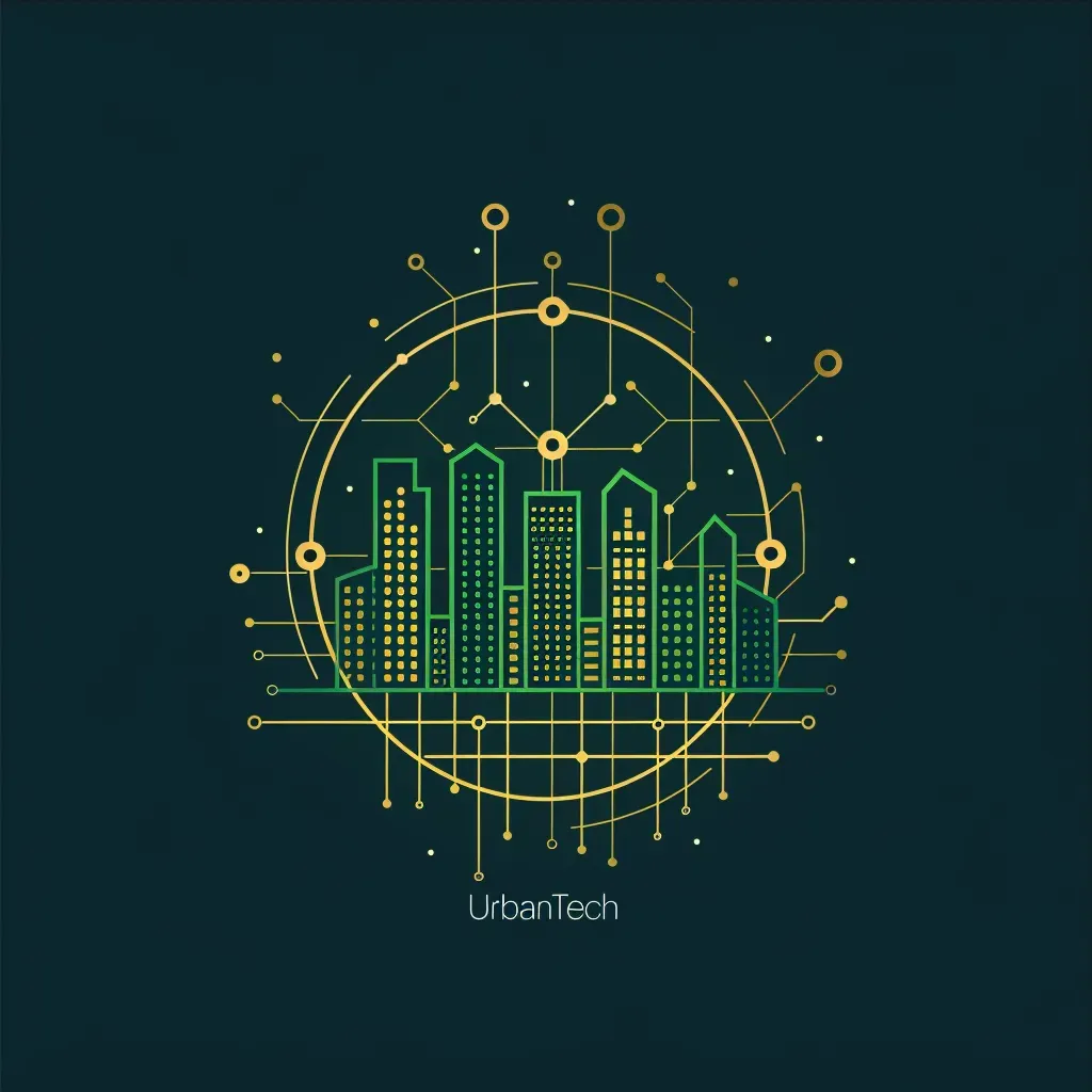 Elegant and sophisticated logo with a cityscape icon in green and gold - Image 3