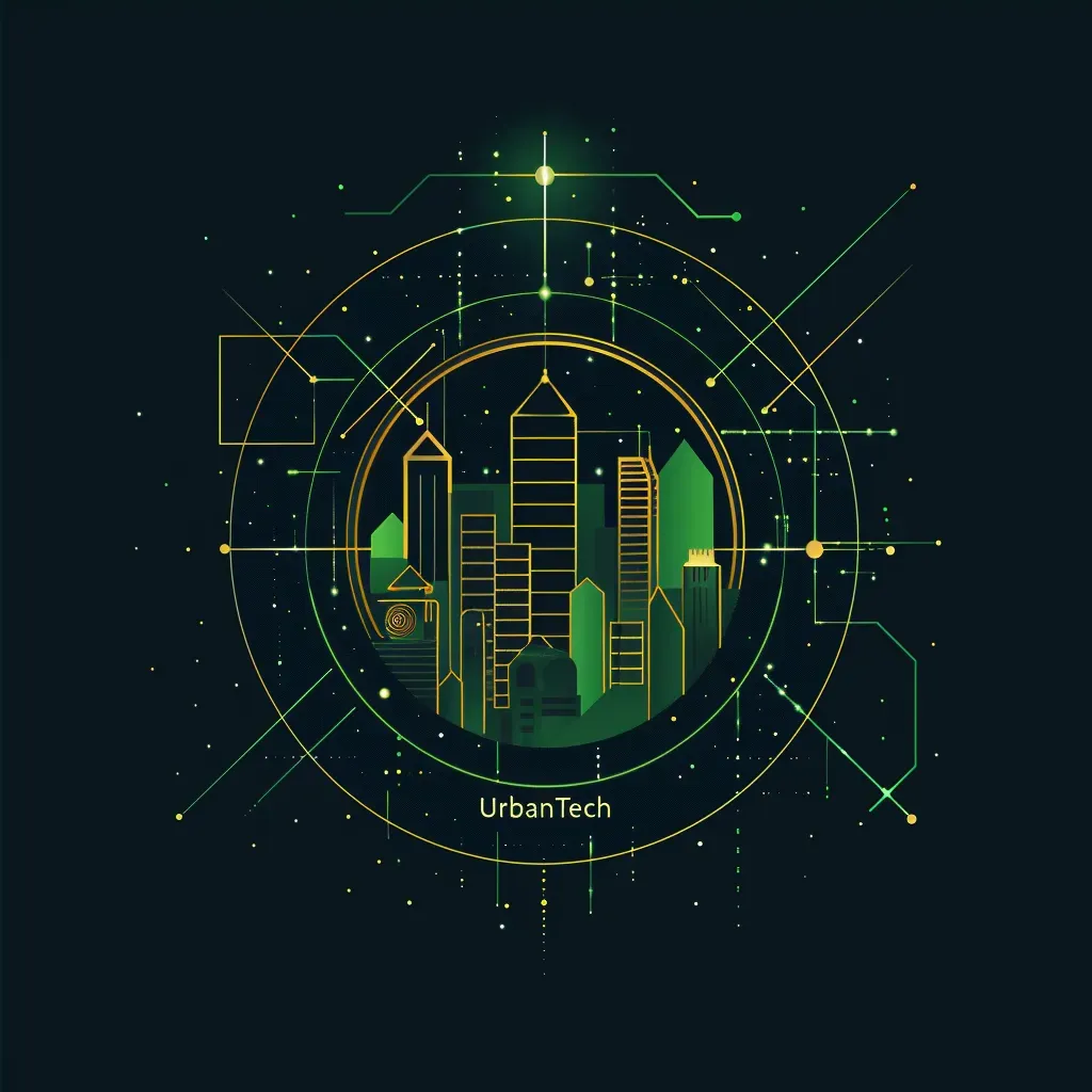 Elegant and sophisticated logo with a cityscape icon in green and gold - Image 4