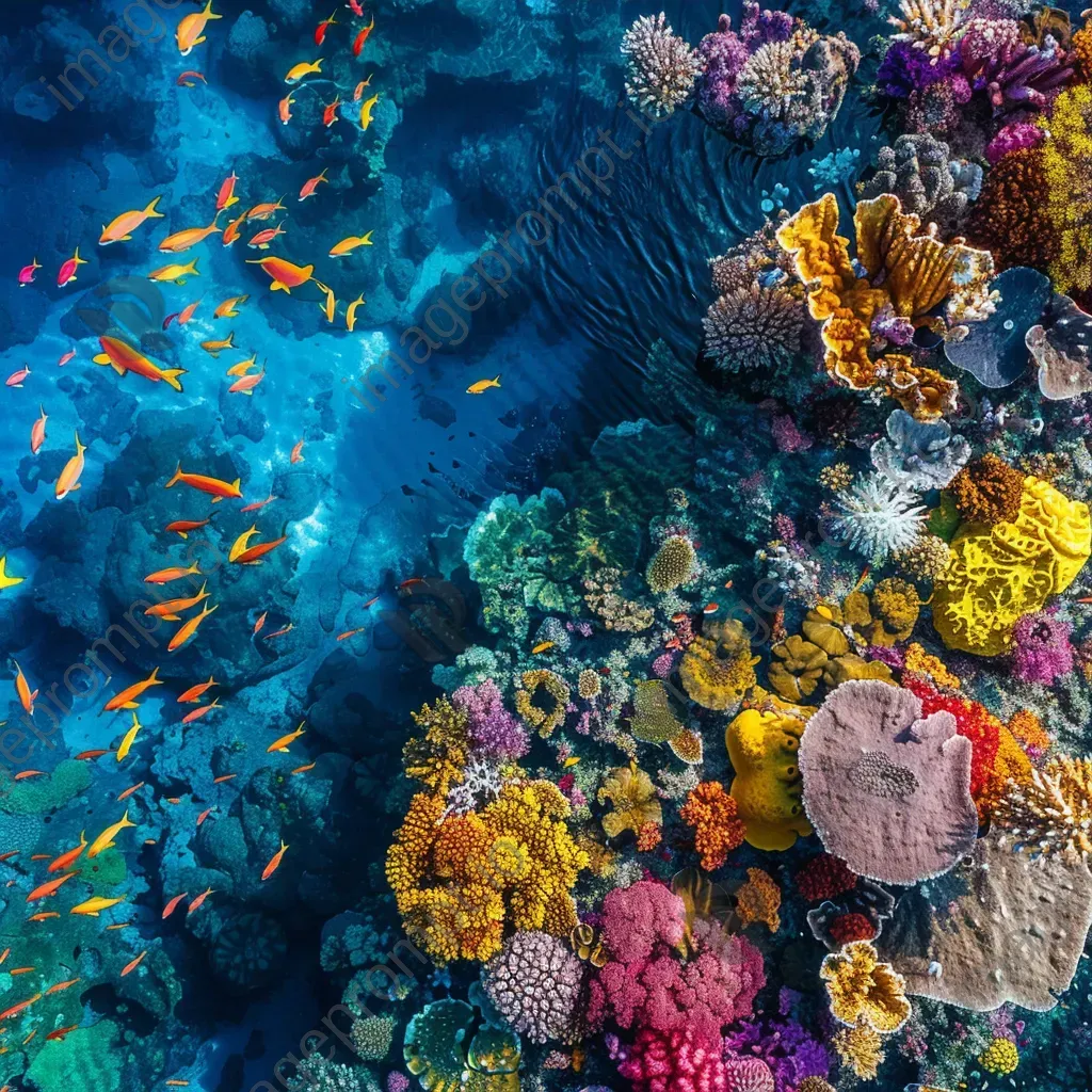 Vibrant coral reef teeming with colorful fish and underwater flora - Image 3