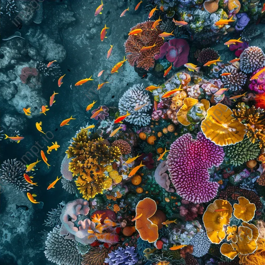 Vibrant coral reef teeming with colorful fish and underwater flora - Image 4