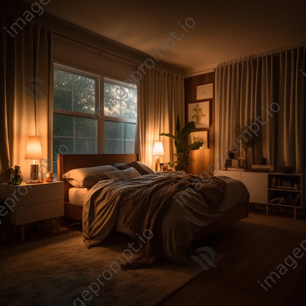 Elegant bedroom featuring smart lighting controls - Image 3