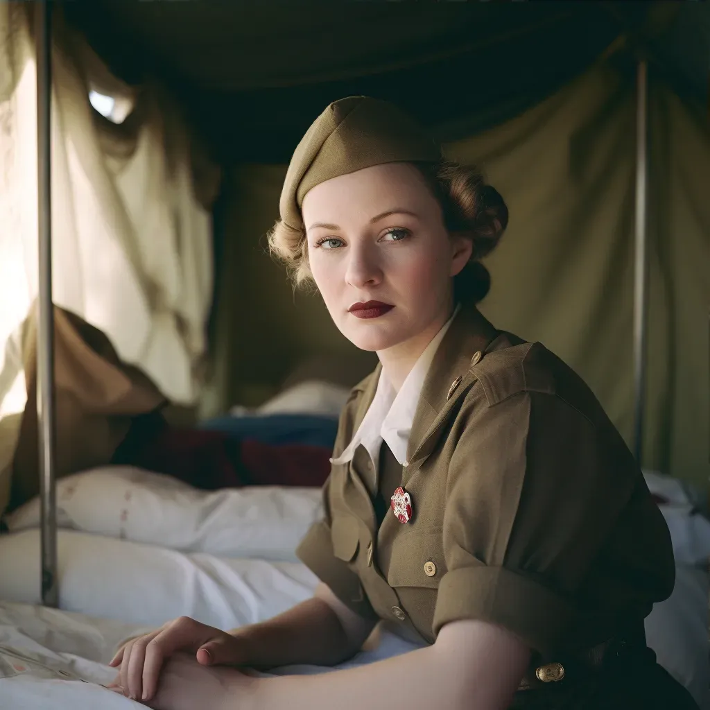 Vintage portrait of a wartime nurse in field hospital - Image 3