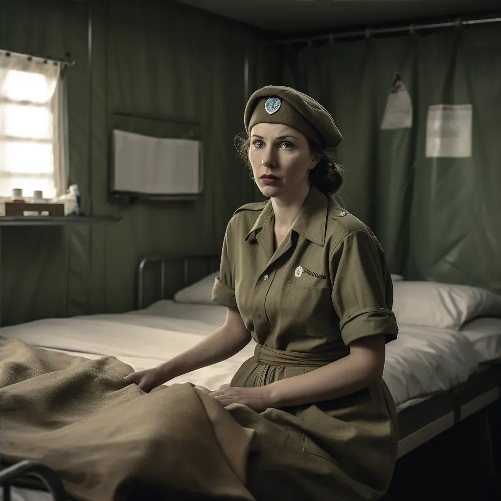 Vintage portrait of a wartime nurse in field hospital - Image 4