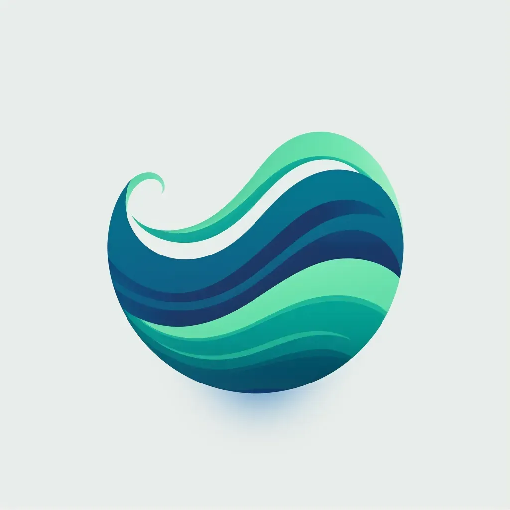 minimalist stylized wave logo - Image 1