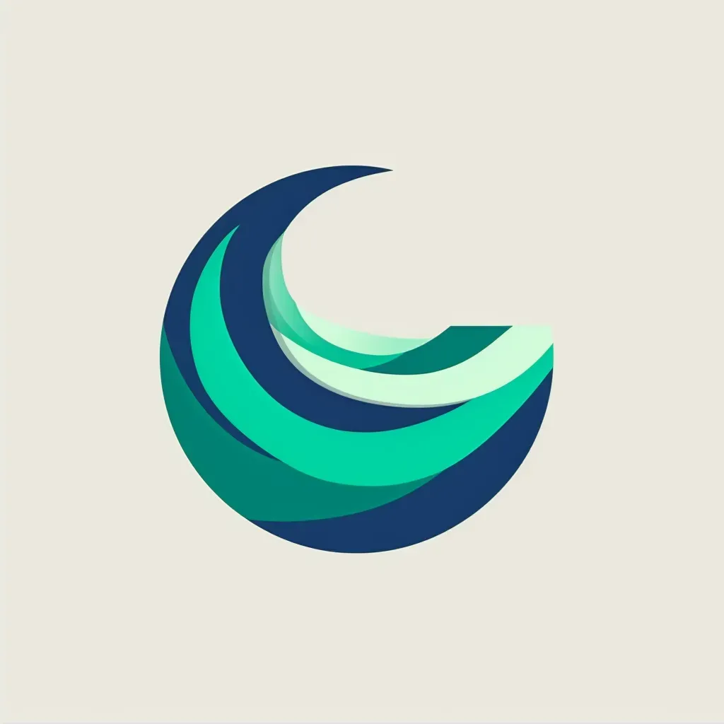 minimalist stylized wave logo - Image 2