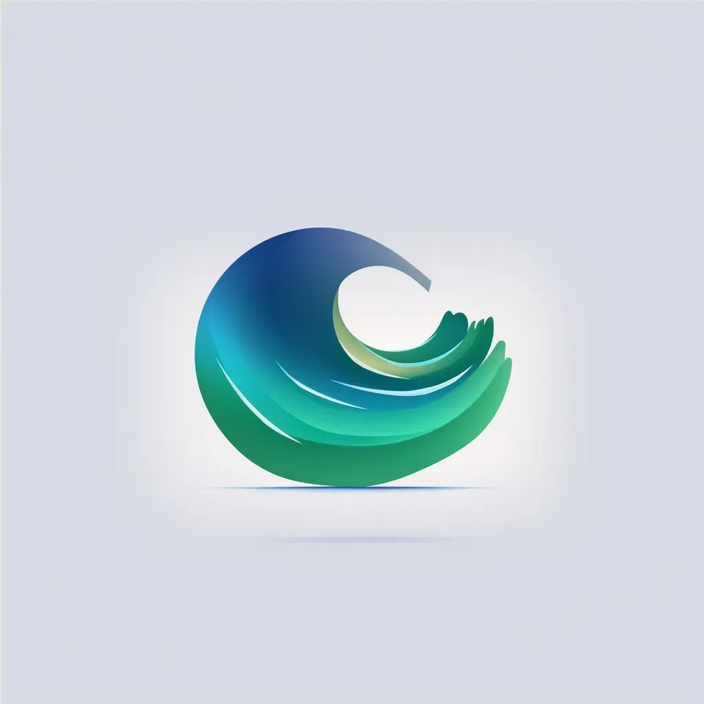 minimalist stylized wave logo - Image 4