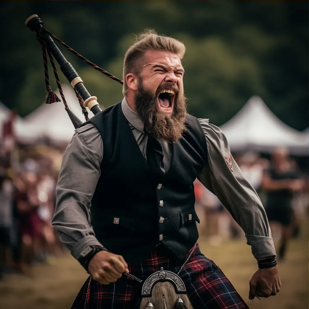 Scottish Highland games with caber tossing and bagpipe music - Image 3