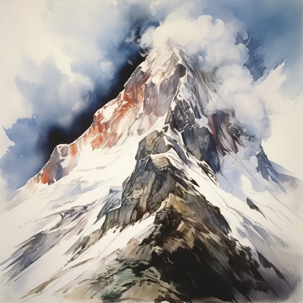 Image of a mountain peak in clouds, symbolizing triumph - Image 1