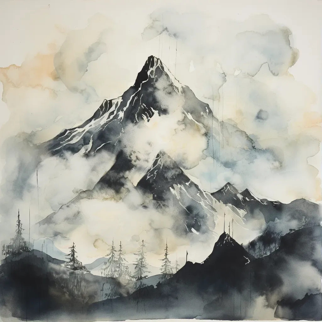 Image of a mountain peak in clouds, symbolizing triumph - Image 3