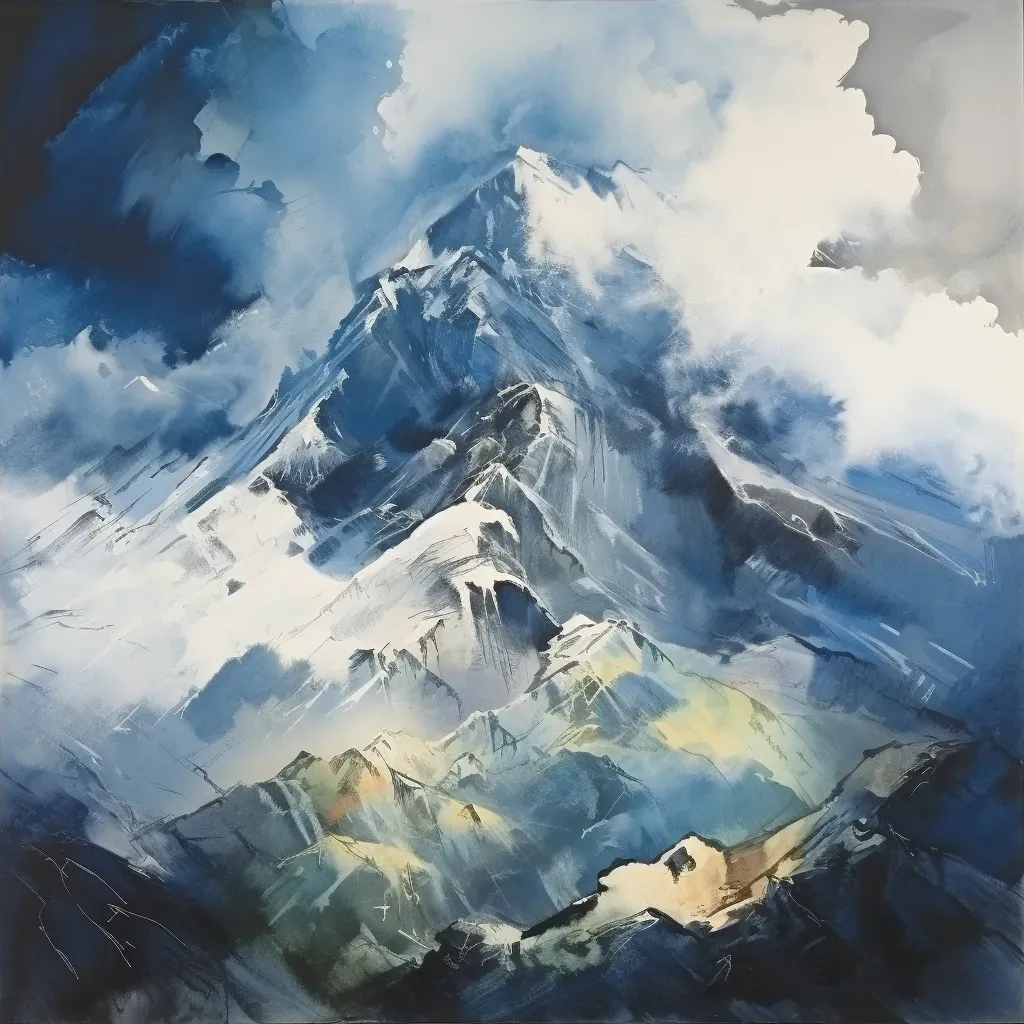 Image of a mountain peak in clouds, symbolizing triumph - Image 4