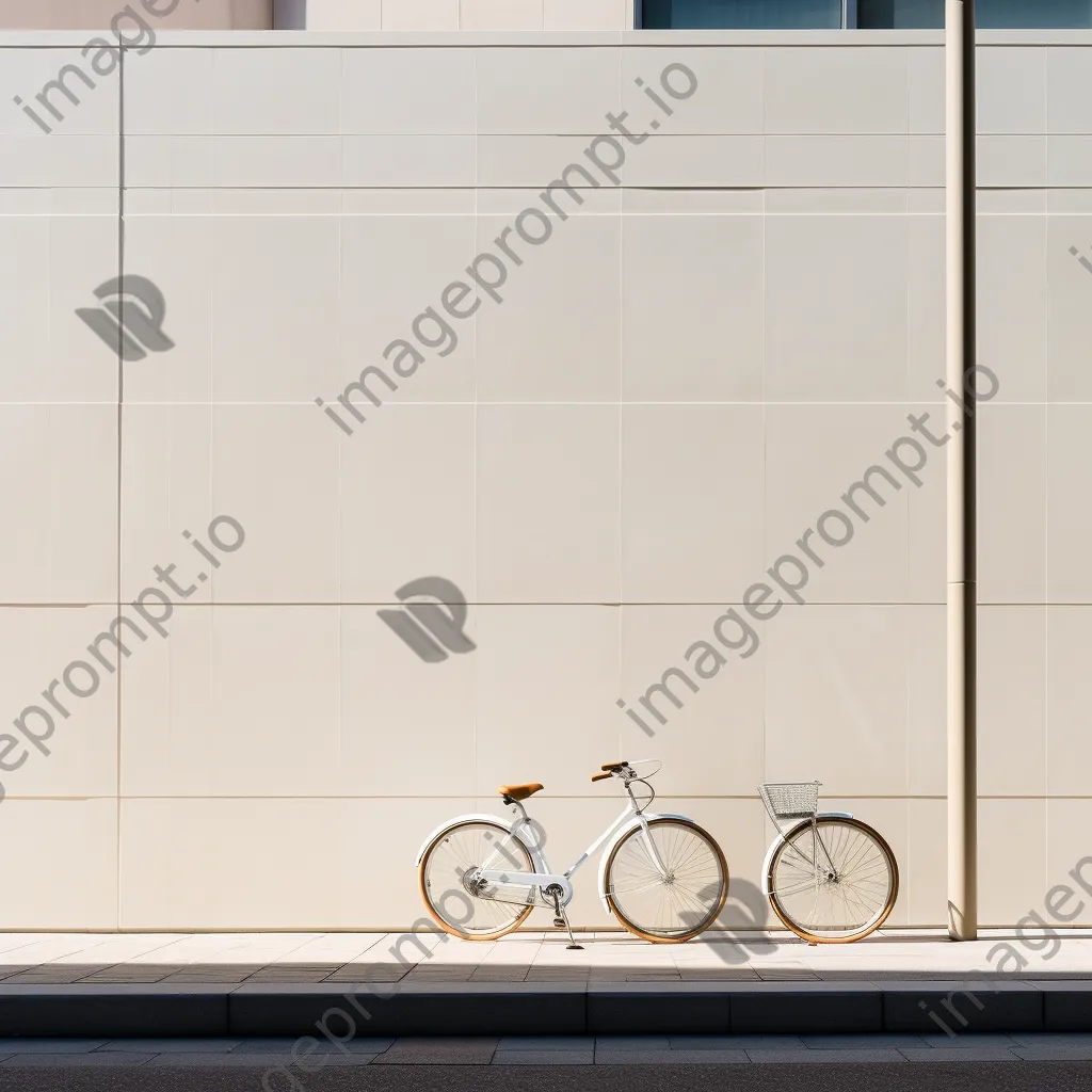 Sleek city bike parked in front of minimalist architecture - Image 1