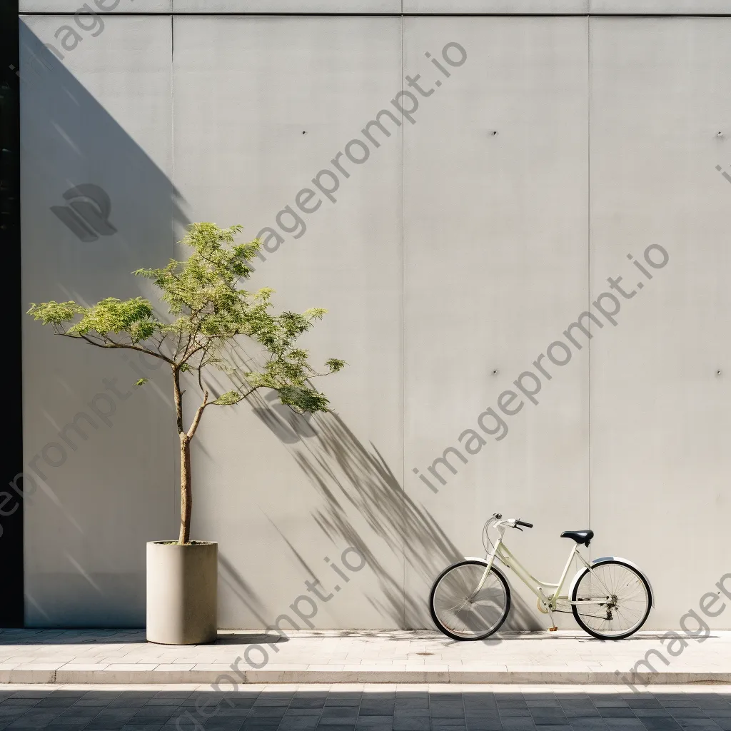 Sleek city bike parked in front of minimalist architecture - Image 3