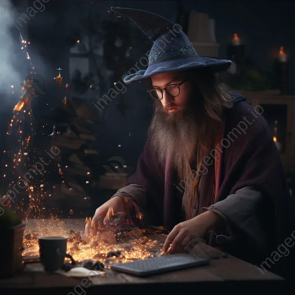 Coding wizard casting spells to fix website bugs - Image 3