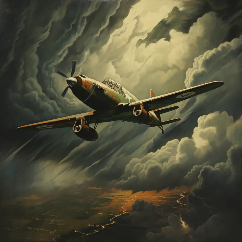 Image of pilot navigating stormy skies with lightning - Image 1