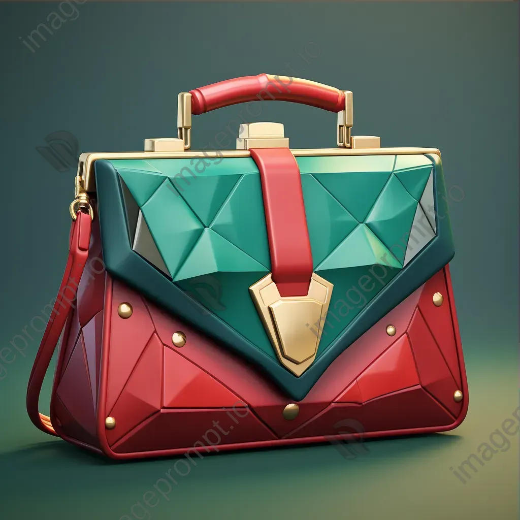 Low poly representation of a classy handbag with Art Deco influences - Image 3