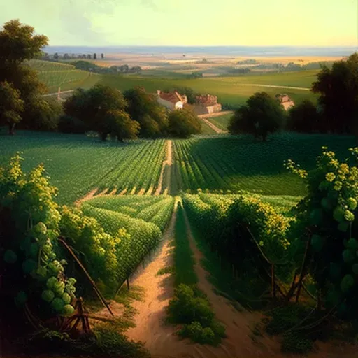 Sprawling vineyard with neatly arranged rows of grapevines - Image 1