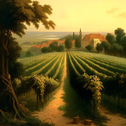 Sprawling Vineyard with Rows of Grapevines