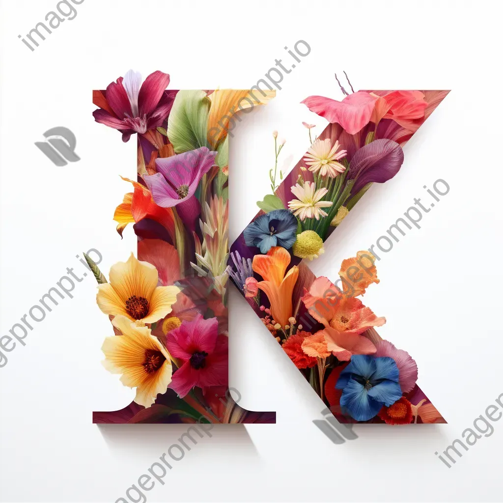 Flower-filled word created in vibrant low poly style - Image 2