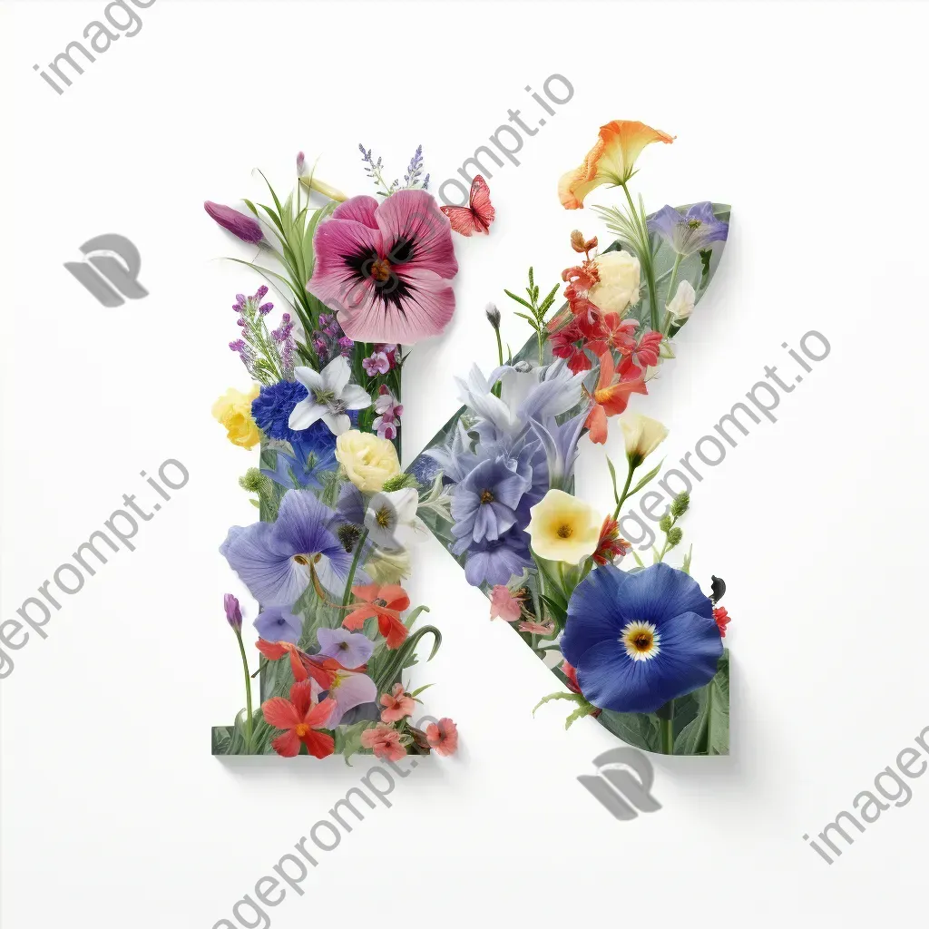 Flower-filled word created in vibrant low poly style - Image 4