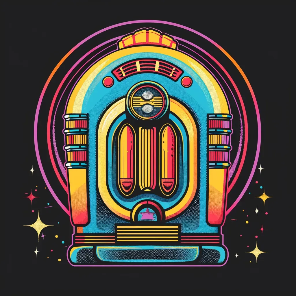 retro stylized jukebox logo - Image 1