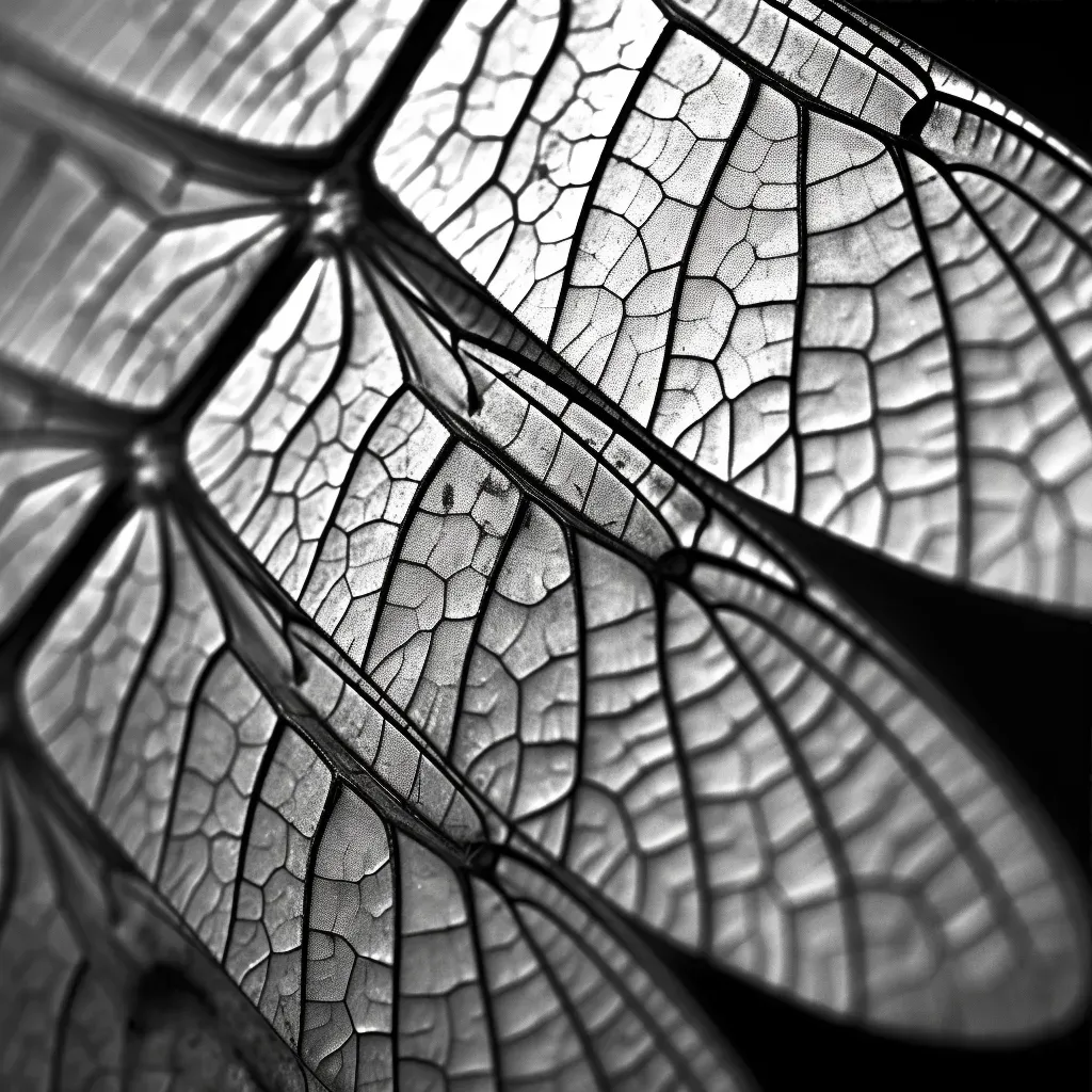 Close-up of a dragonfly wing displaying intricate geometric patterns - Image 3