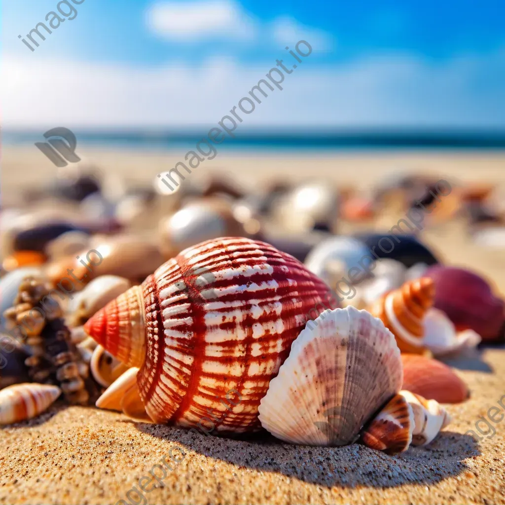 Assorted colorful seashells on sandy beach - Image 2