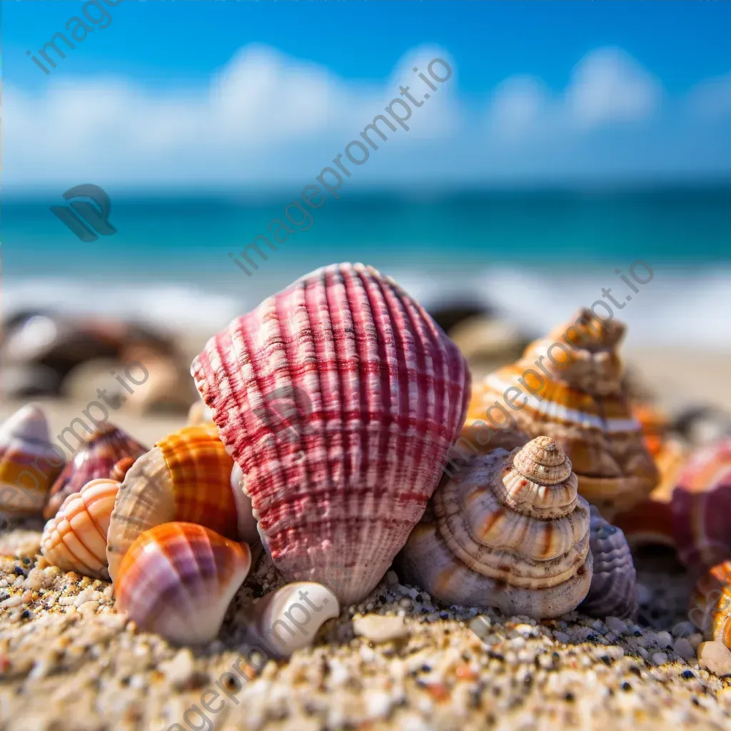 Assorted colorful seashells on sandy beach - Image 4