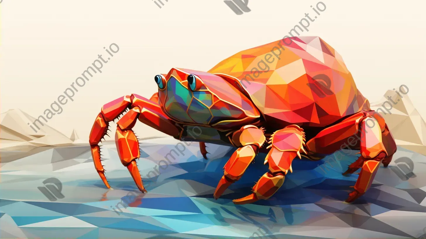 Geometric representation of a hermit crab in sunset colors - Image 2