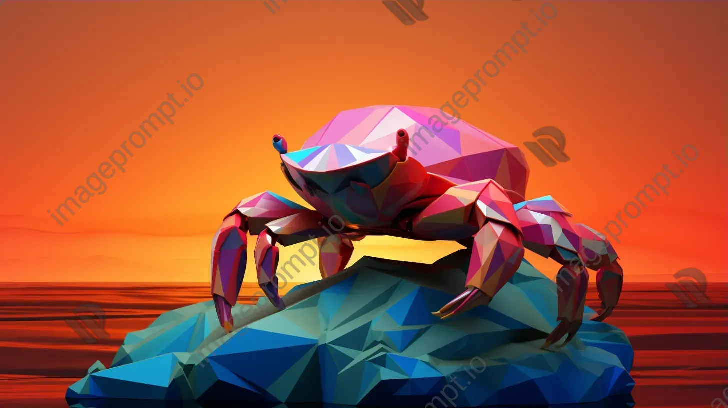 Geometric representation of a hermit crab in sunset colors - Image 3