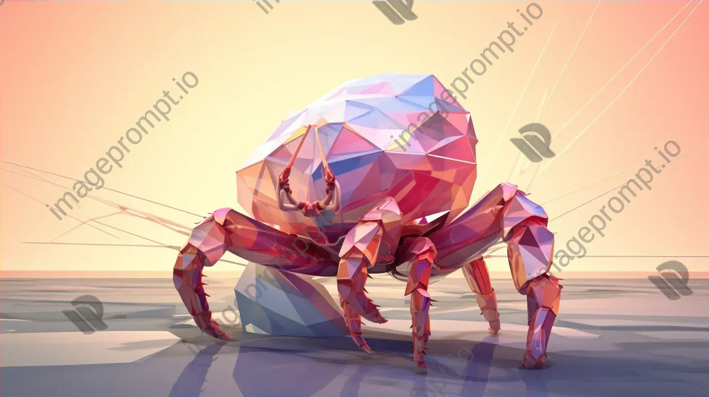 Geometric representation of a hermit crab in sunset colors - Image 4