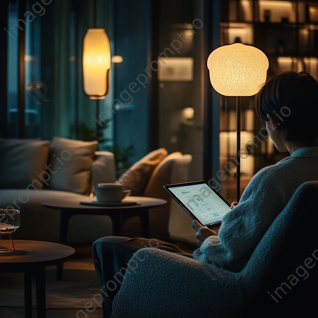 Employee enjoying a creative moment with coffee and a tablet - Image 3