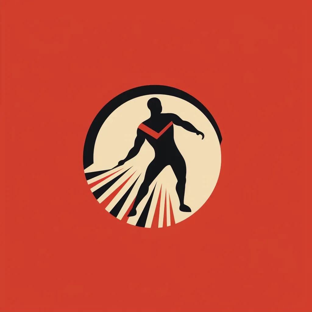 Bold and dynamic physiotherapy clinic logo in red and black colors - Image 2