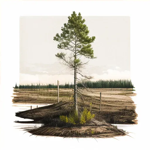 Single tree surrounded by saplings in logging site - Image 4