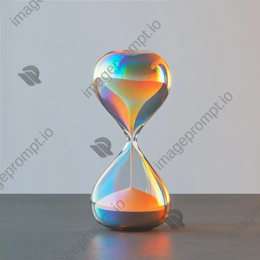 Minimalistic magical hourglass with rainbow hues represented in the sands - Image 4