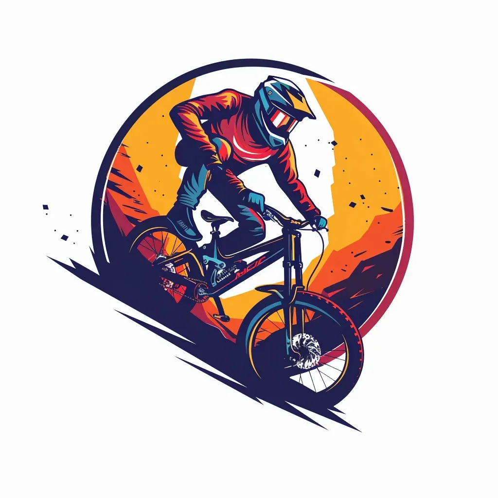 Extreme sports brand logo with mountain biker in jump - Image 2