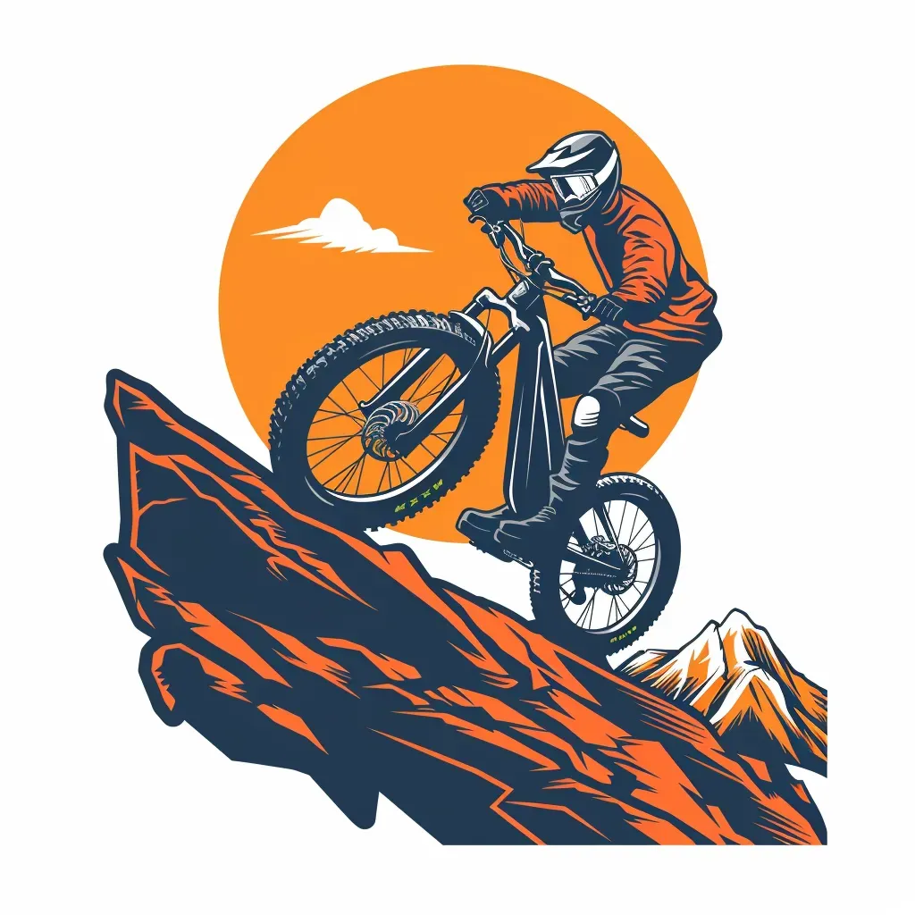 Extreme sports brand logo with mountain biker in jump - Image 4