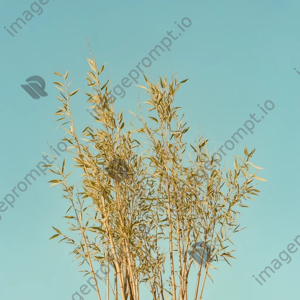 Tall bamboo stalks against blue sky - Image 4