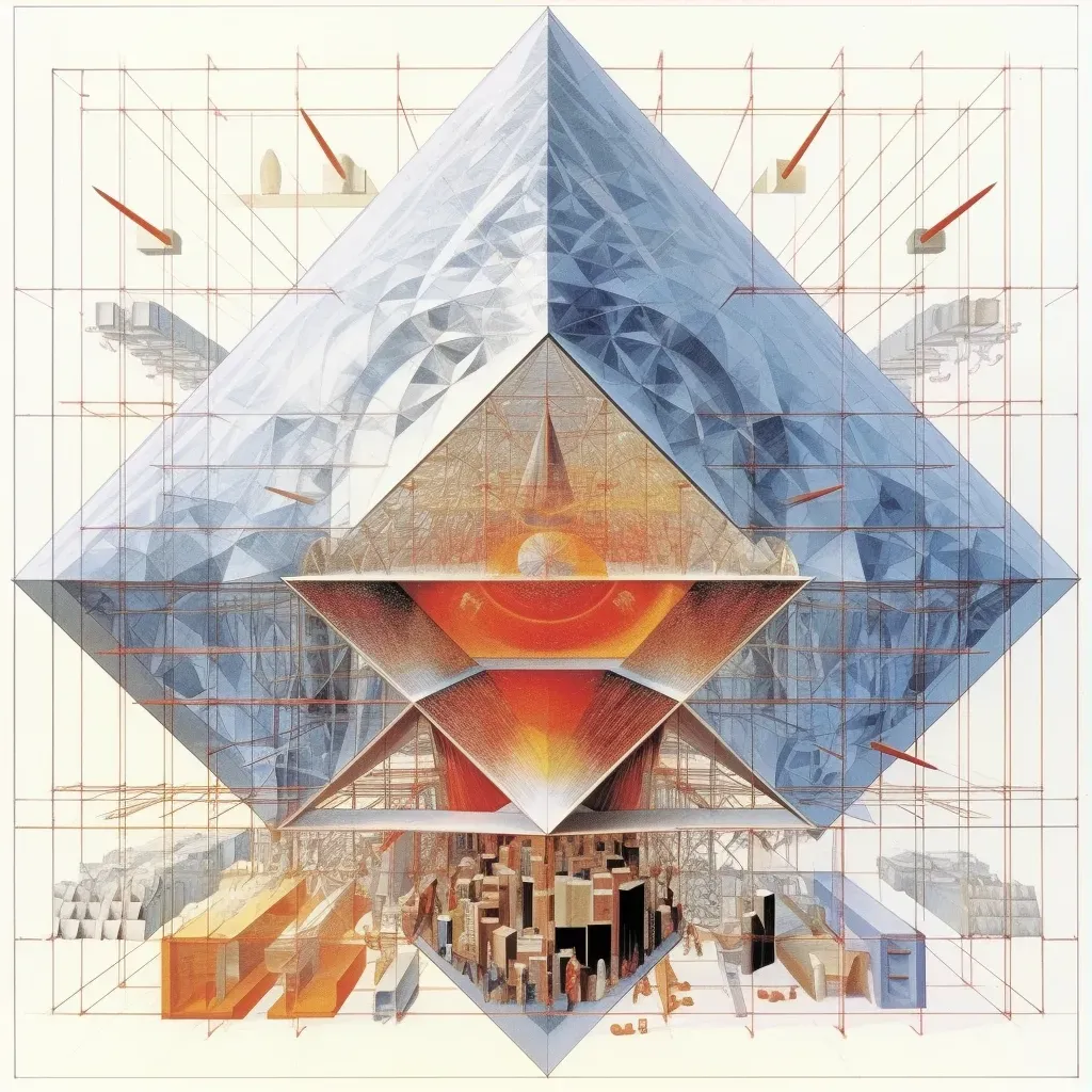 Illustration of crystal microcosm with geometric patterns - Image 3