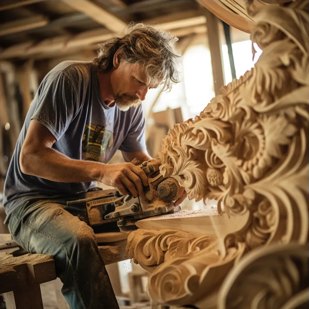 Woodworker in workshop - Image 3