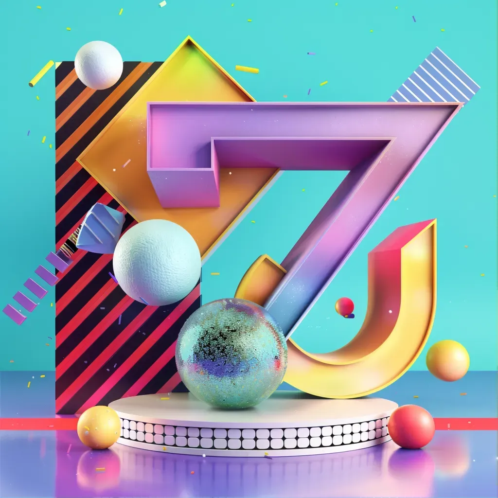 retro bold 3d typeface logo - Image 1