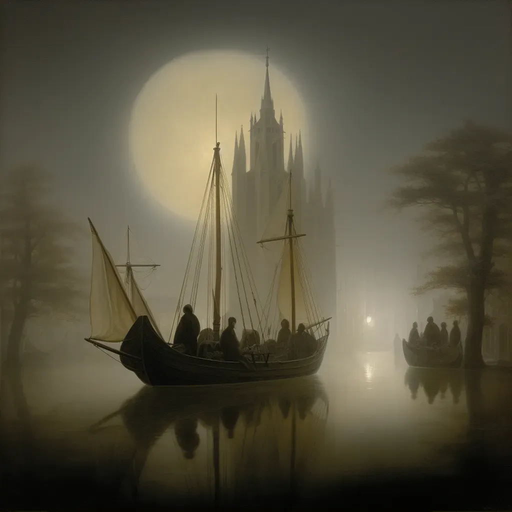 Ghostly ship sailing in foggy waters - Image 2