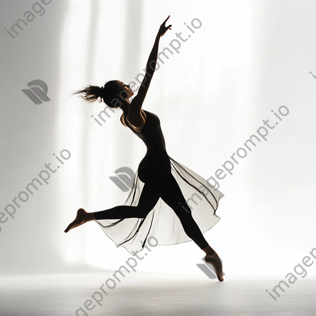 Elegant dancer striking a pose in black and white high contrast - Image 1