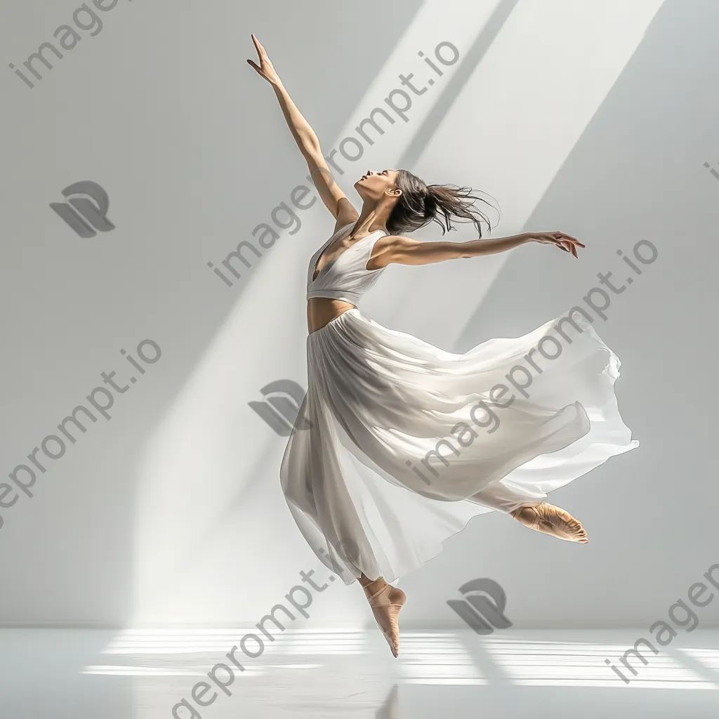 Elegant dancer striking a pose in black and white high contrast - Image 2