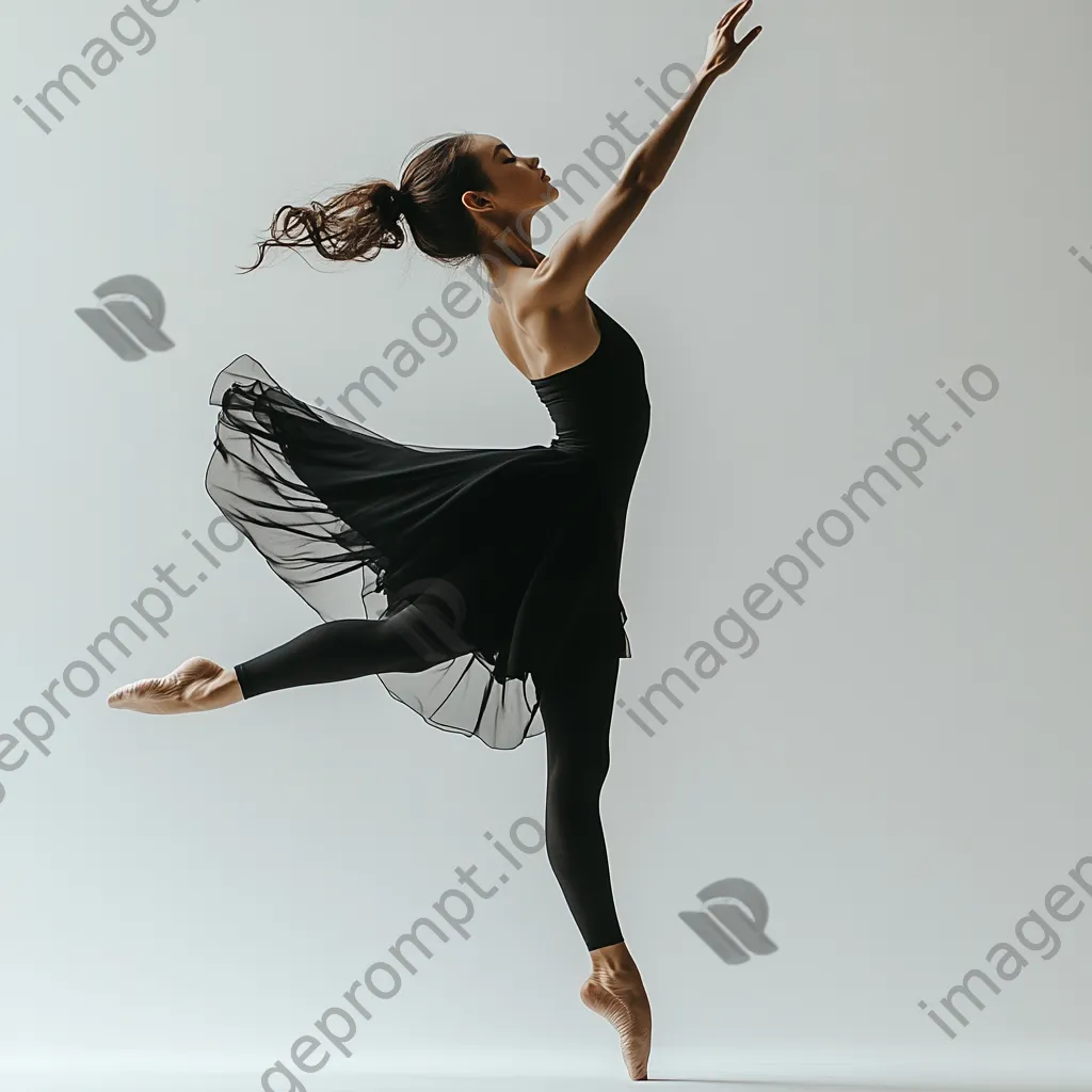 Elegant dancer striking a pose in black and white high contrast - Image 4