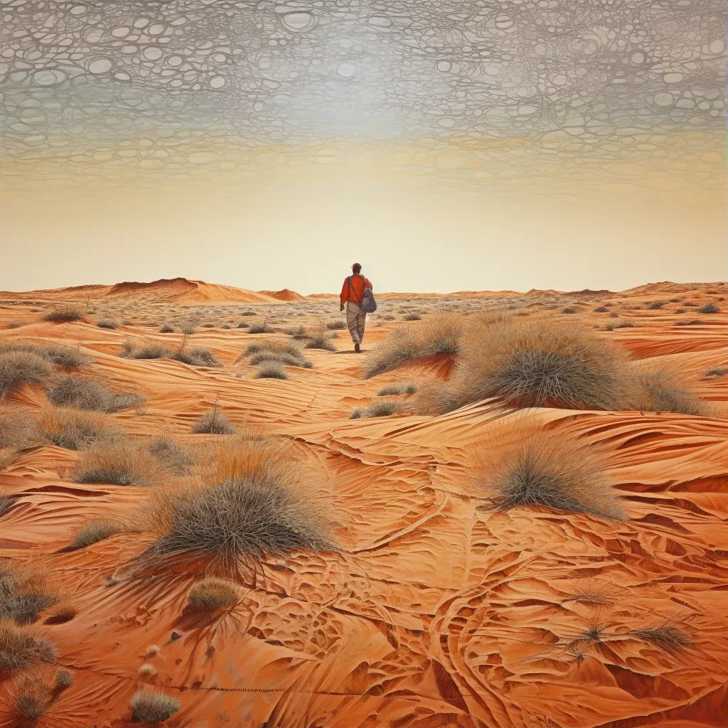 Traveler Walking in Vast Desert - Image 1