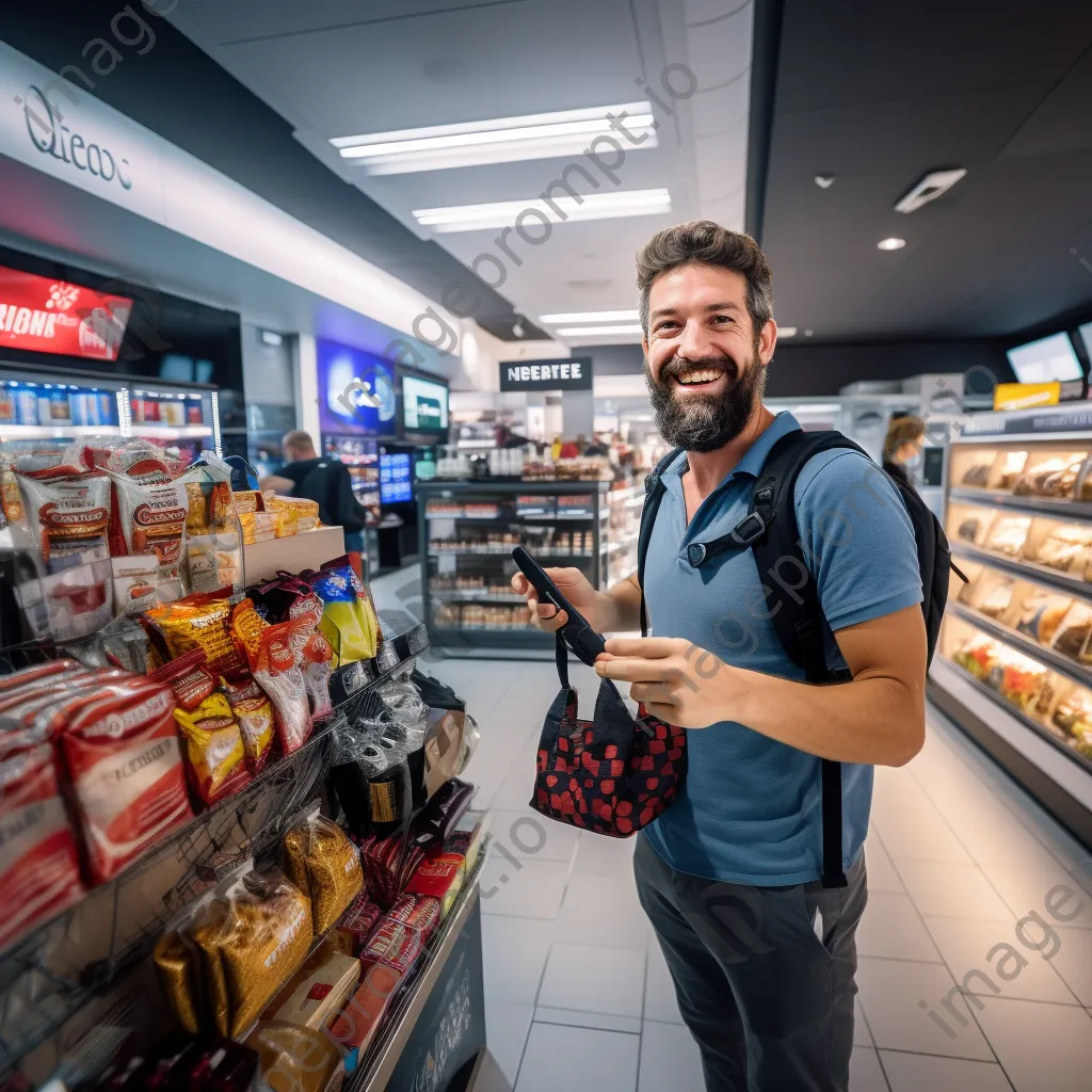 Business traveler shopping in duty-free store. - Image 2