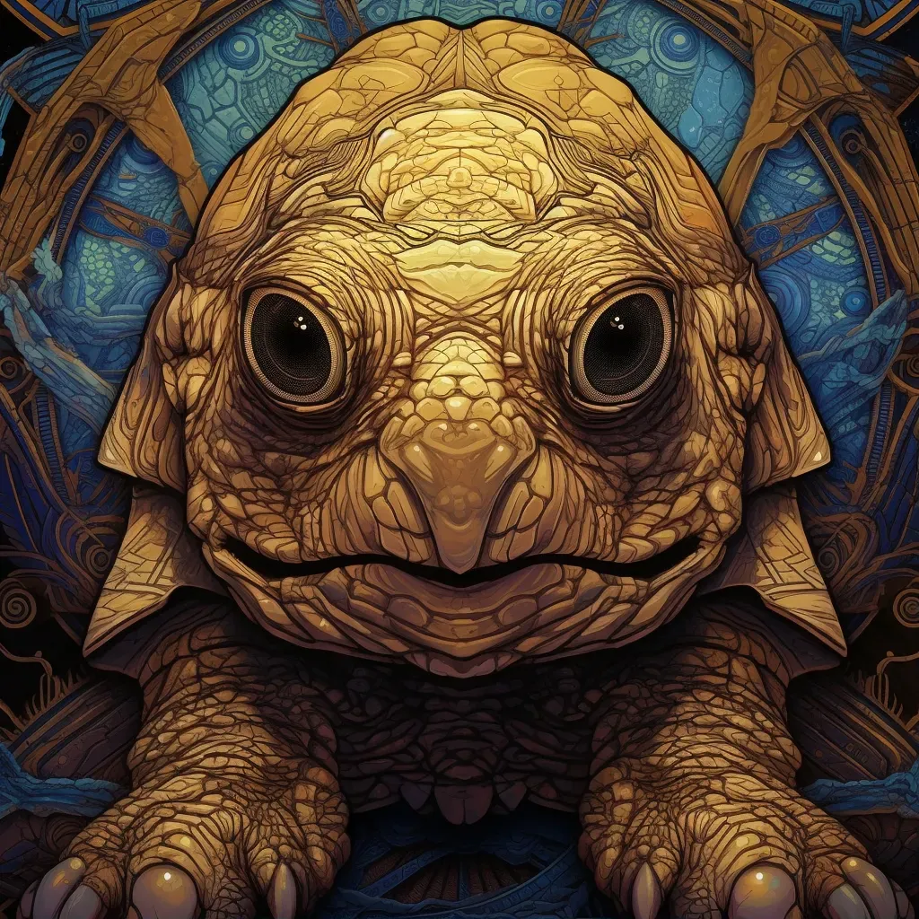 Image of an old tortoise with a wise expression - Image 1