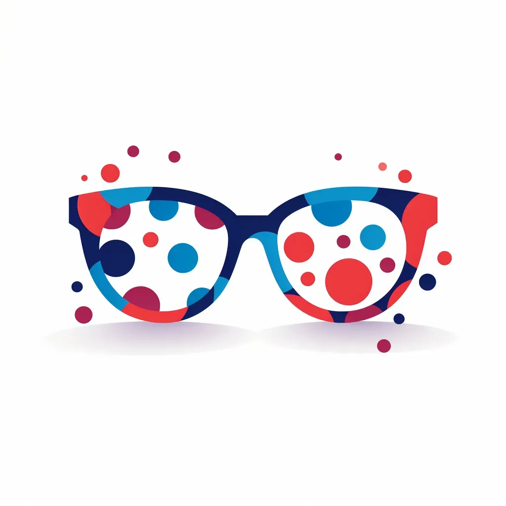 Logo with stylized glasses in red and blue colors - Image 2