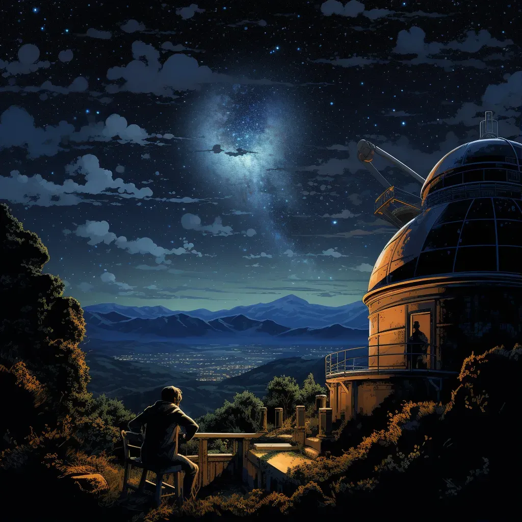 Observatory under a starry sky representing astronomical exploration - Image 1