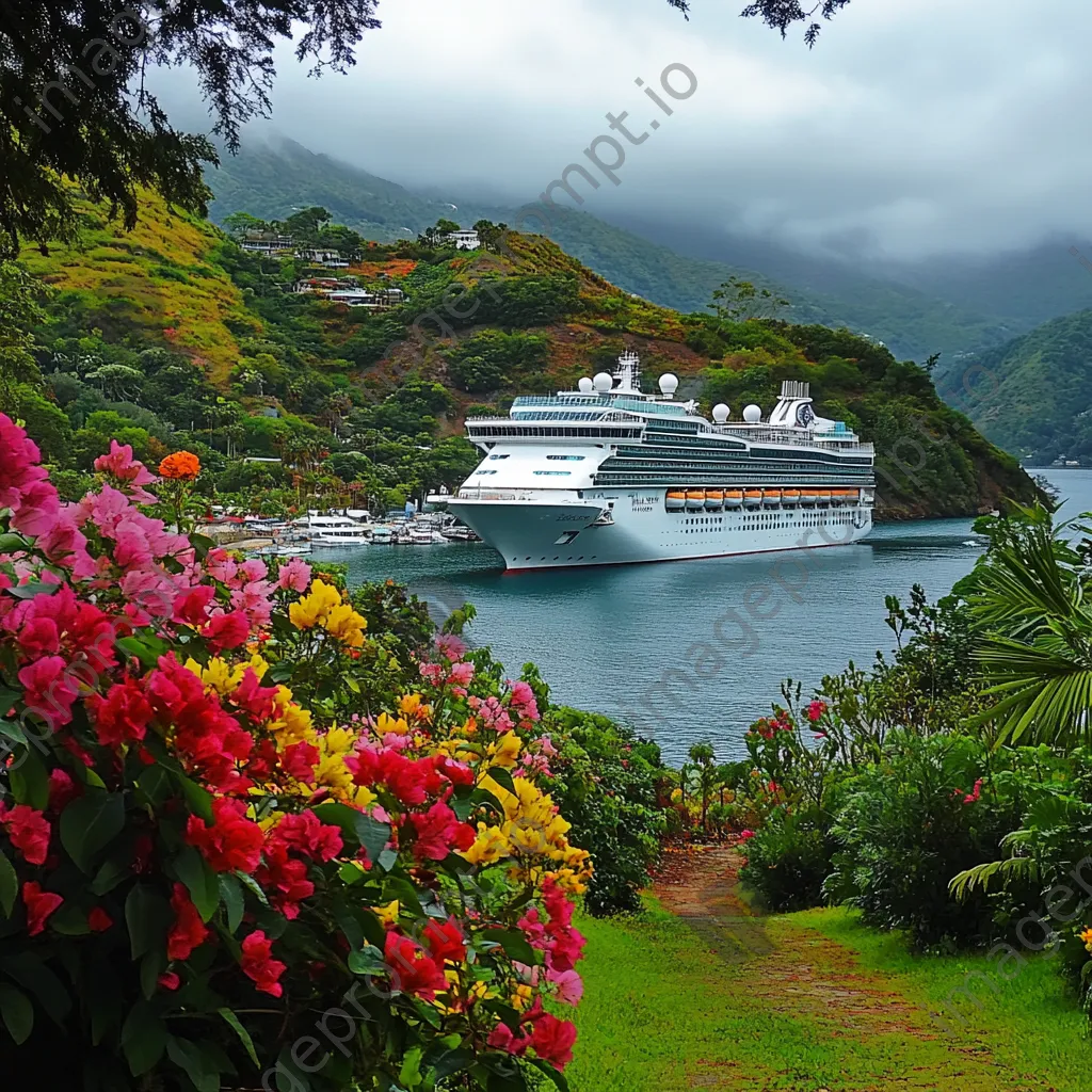 Luxury cruise ship at picturesque harbor. - Image 4